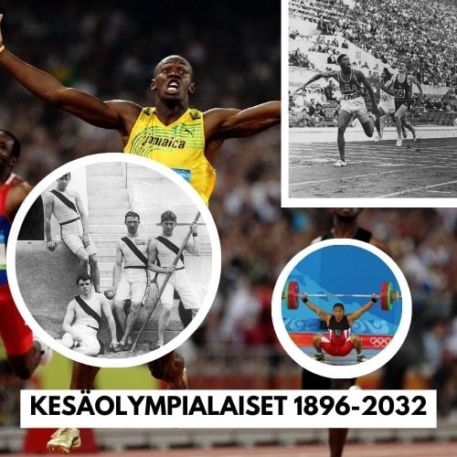 kuvia kesäolympialaisista eri vuosikymmeniltä