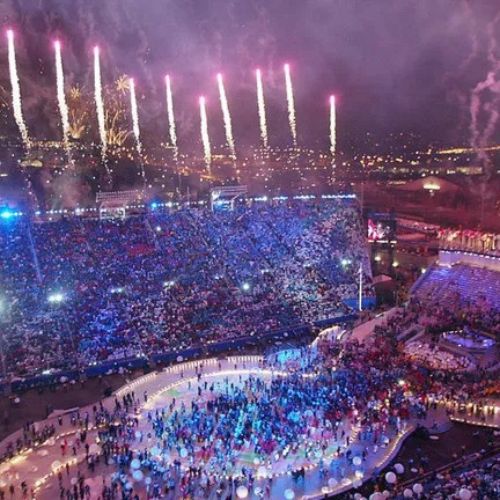 Salt Lake City olympialaiset 2002 avaijaisissa ilotulitus käynnissä